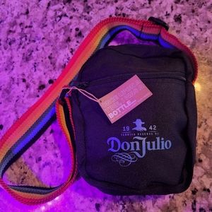Pride crossbody bag. Don Julio. Rainbow, black, zipper closure. New. Swag.